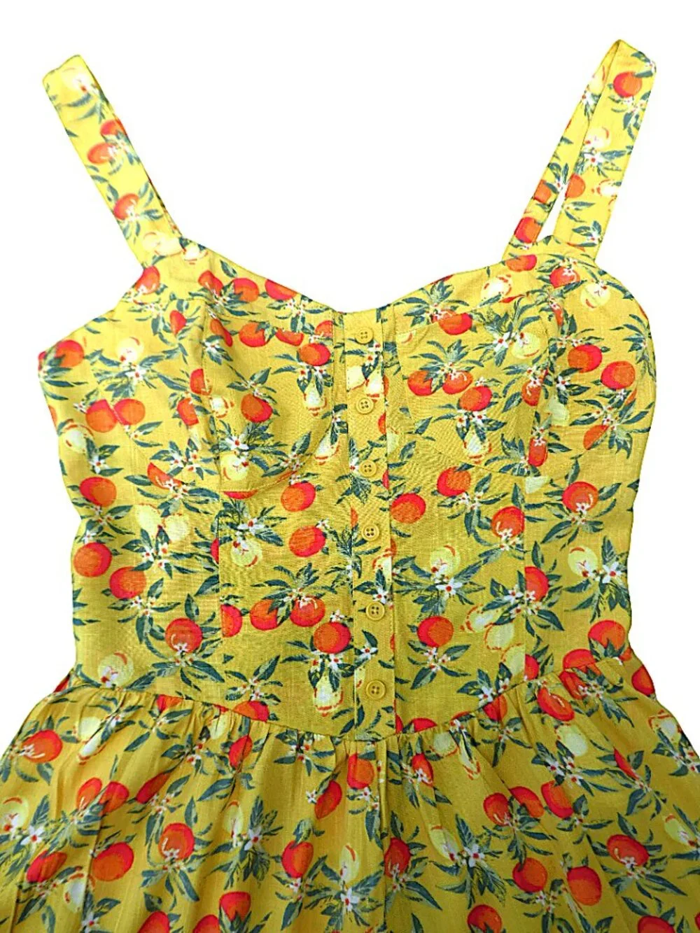 Citrus Fruit Yellow Romper Wild Fable Bright Oranges Blossoms Wide Leg Shorts M